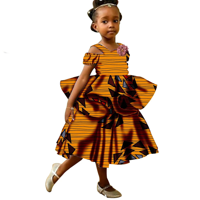 African Girls Sleeveless Double Princess Dress