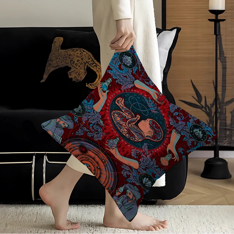 Abstract Ancient Egypt Snake Leopard Stitch Lucky Dragon Pillow Cover Sofa Cushion Cover Home Room Decoration Children Gift