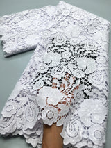 New White African Guipure Cord Lace Fabric