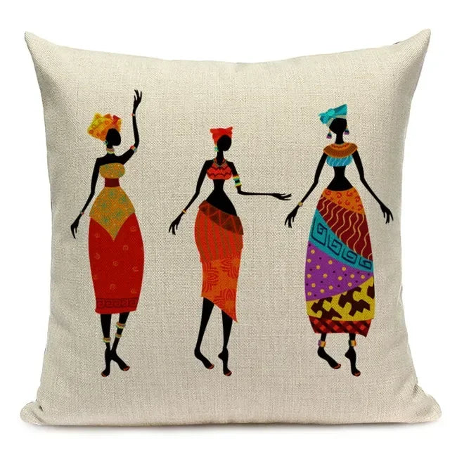 New African Woman Cushion Cover