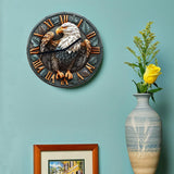 New Bald Eagle Silent Aluminum Wall Clock Decor