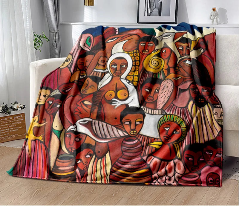 New Cartoon Africa Ethiopian Painting Art Blanket