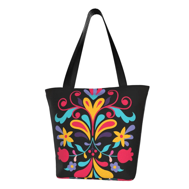 New Mexican Spanish Embroidery Flowers Tote Bags