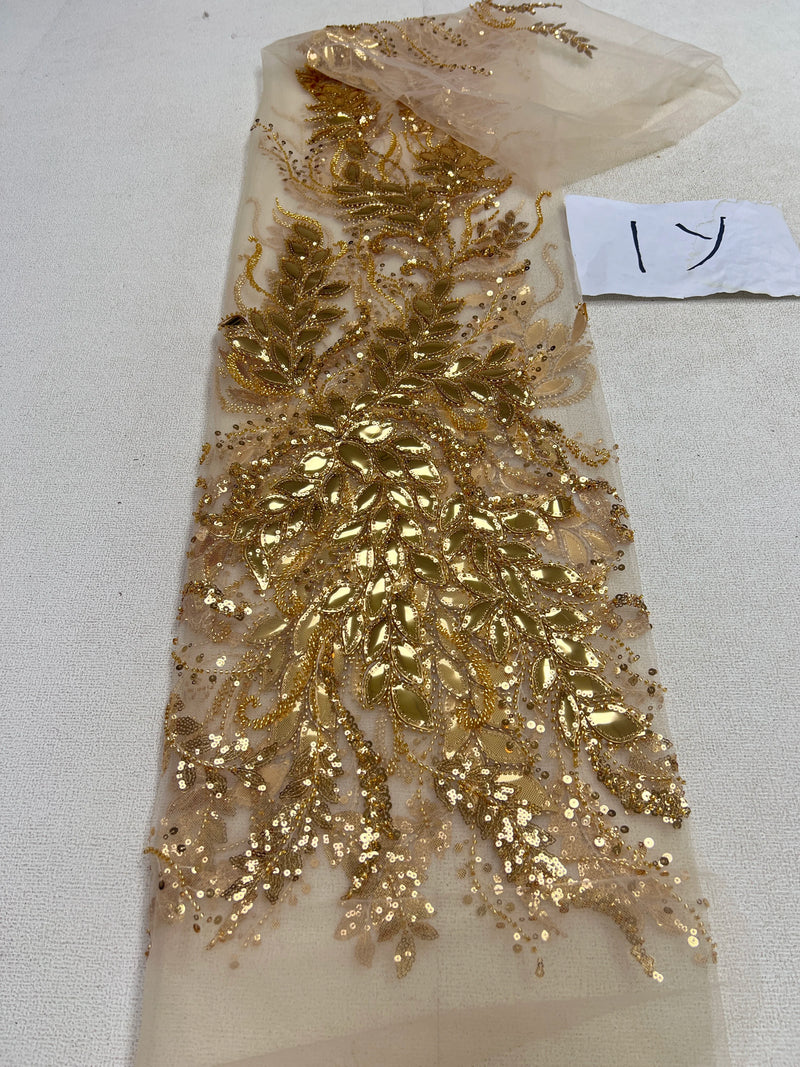 High Quality French Nigerian Beaded Lace Fabric