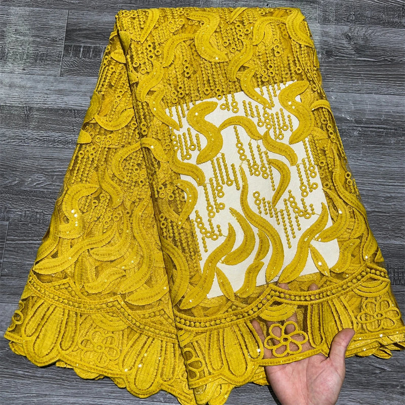 New Nigerian French Mesh Lace Fabric