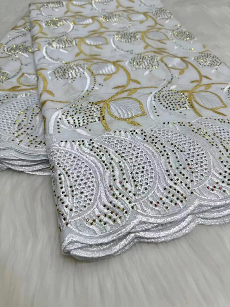 100% Cotton Voile Lace Popular Dubai Style Fabric