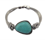 Tribal Ethnic Bohemian Vintage Metal Stone Coin Bracelet