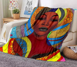 Cartoon Africa Ethiopian Custom Painting Art Soft Flannel Blanket