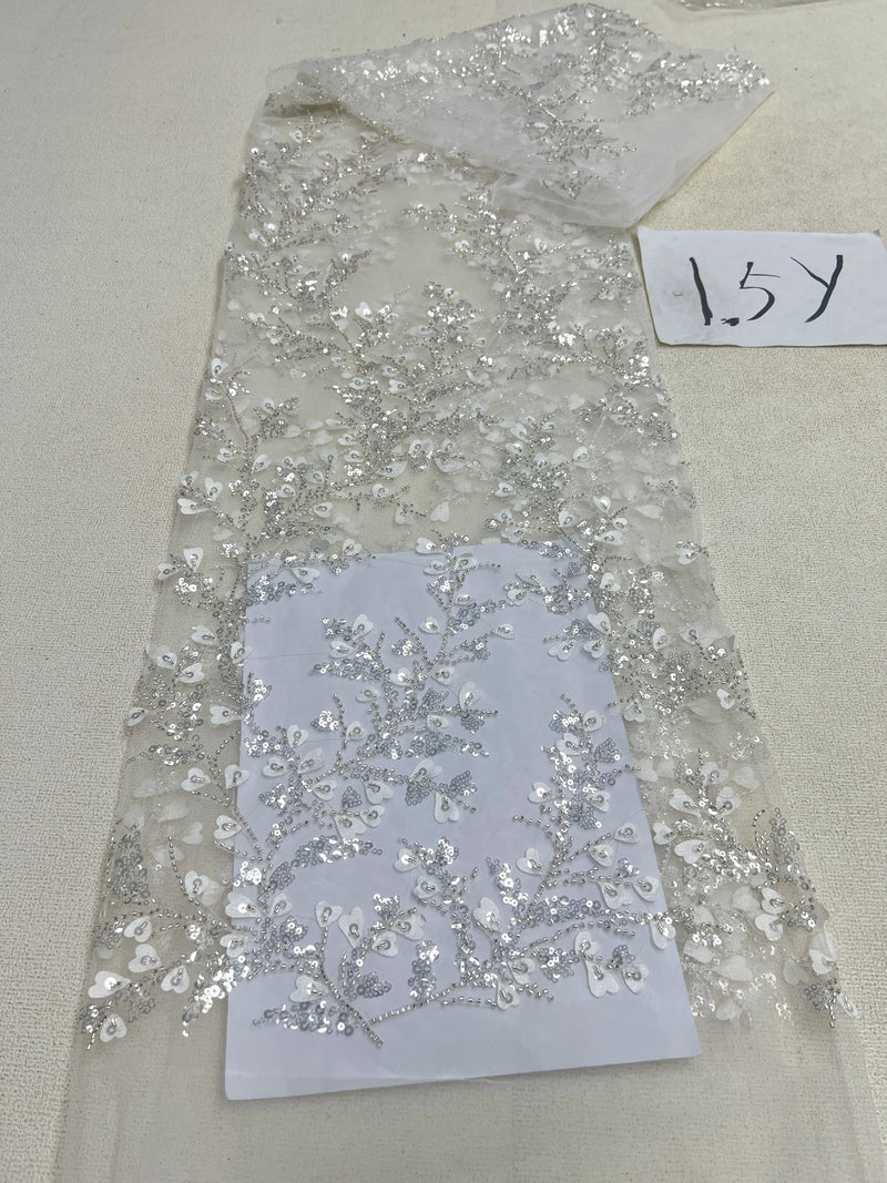 New Fashion French Embroidery Beaded Tulle Lace Fabric