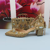 New Brand Luxury Crystal Bridal Wedding shoe and purse