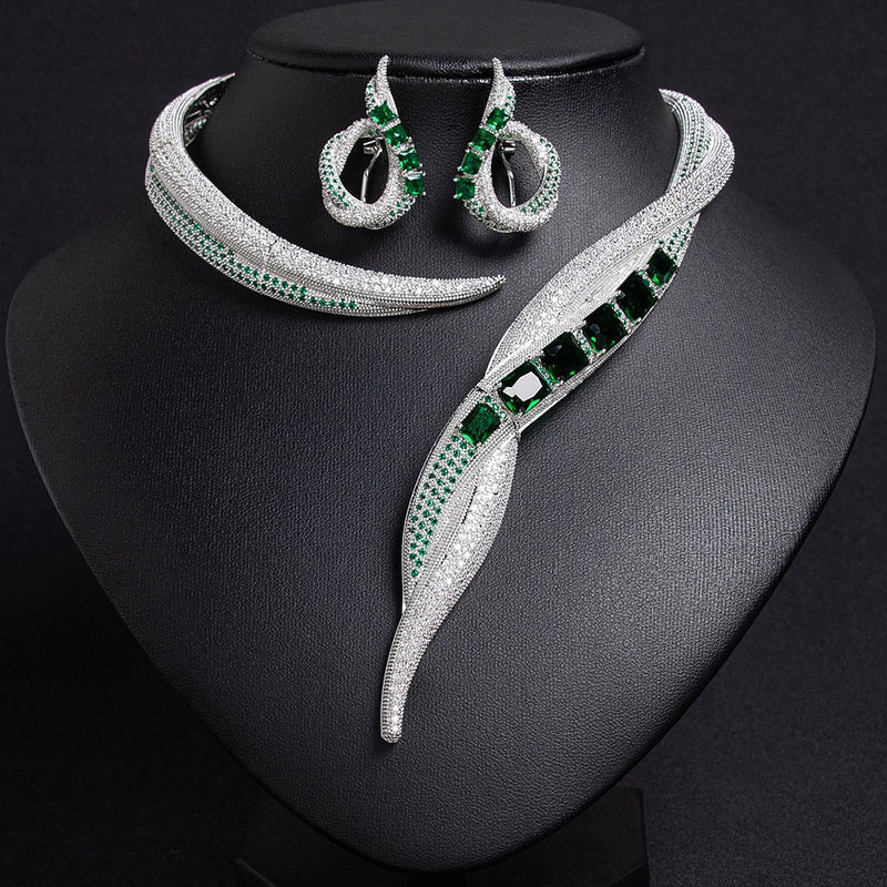 Women Wedding Luxury Cubic Dubai Bridal Jewelry Set