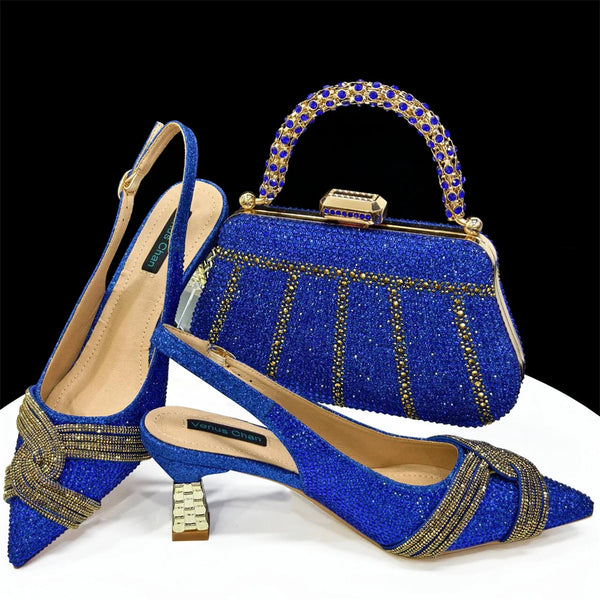 Italian Design Fashion Style Ladies Shoes with Matching Bag Set