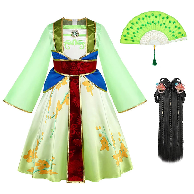 Kids Mulan Cosplay Princess Dress