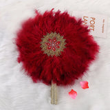 1PC Turkey Feather Hand Fan