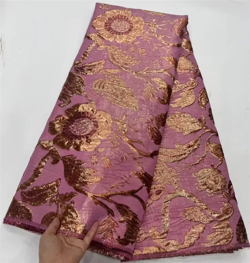 High Quality Nigerian Damask Gilding Lace Fabric