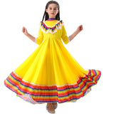 Girls School Stage Cosplay Costume Mexican Ethnic Dance Dress