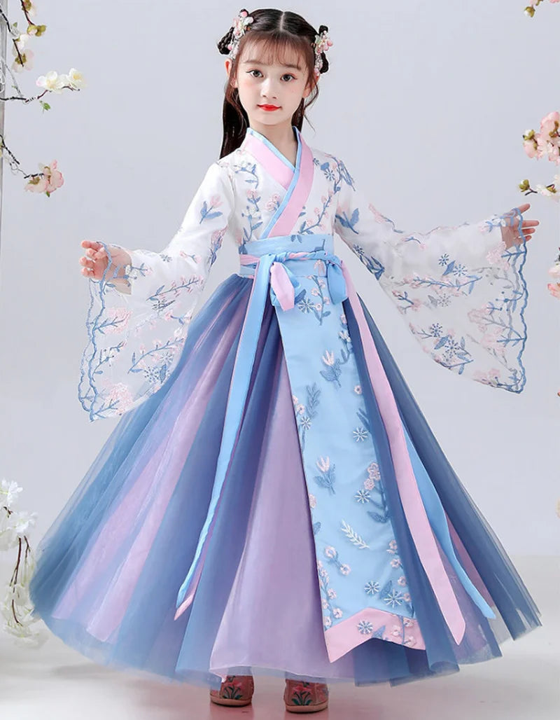 New Retro Girls' Chinese Hanfu Dress