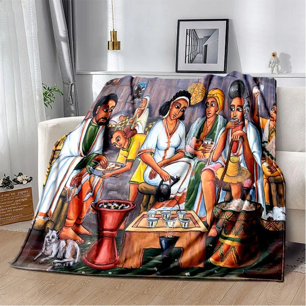 New Ethiopian Painting Art Africa Blanket