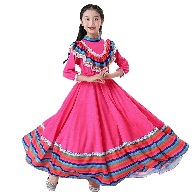 New  Mexican Girls' Skirts Big Ethnic Style Dresses