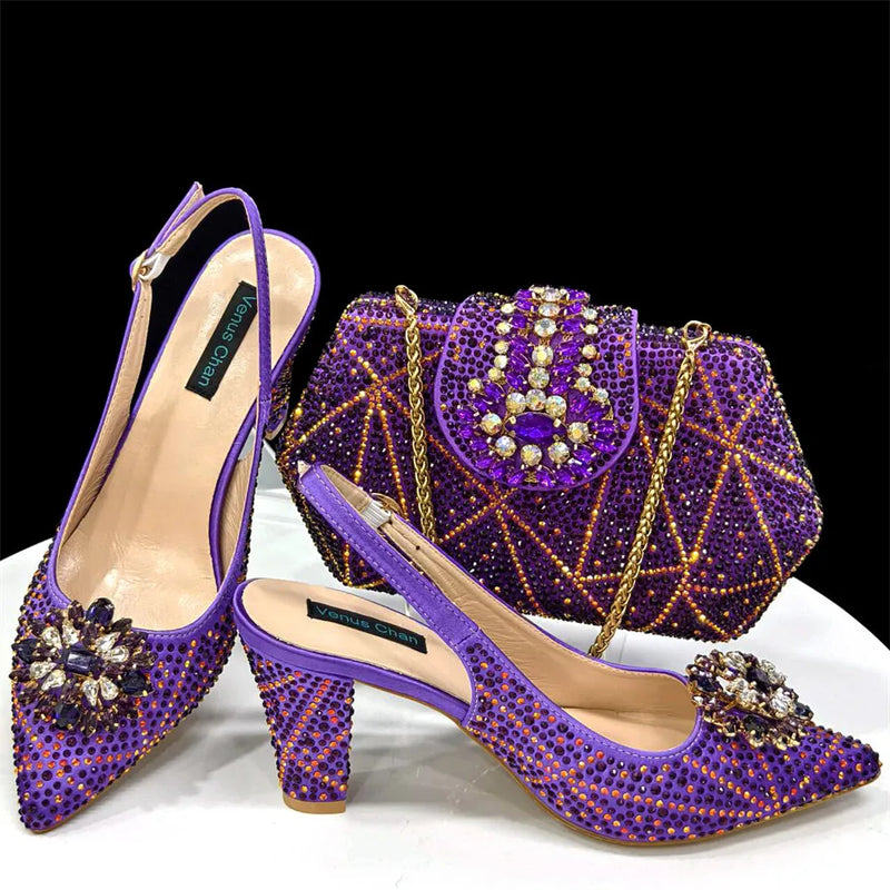 Italian Embossed Varnish Style  Shoes and Bag Set