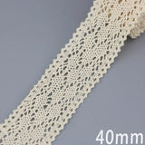 New White Beige Cotton Embroidered Lace