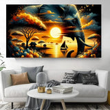 Vibrant Elephant African Sunset Diy Diamond Painting Art