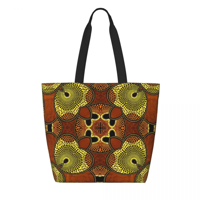 Kawaii Printing Geometric Ankara Pattern Shopping Tote Bags