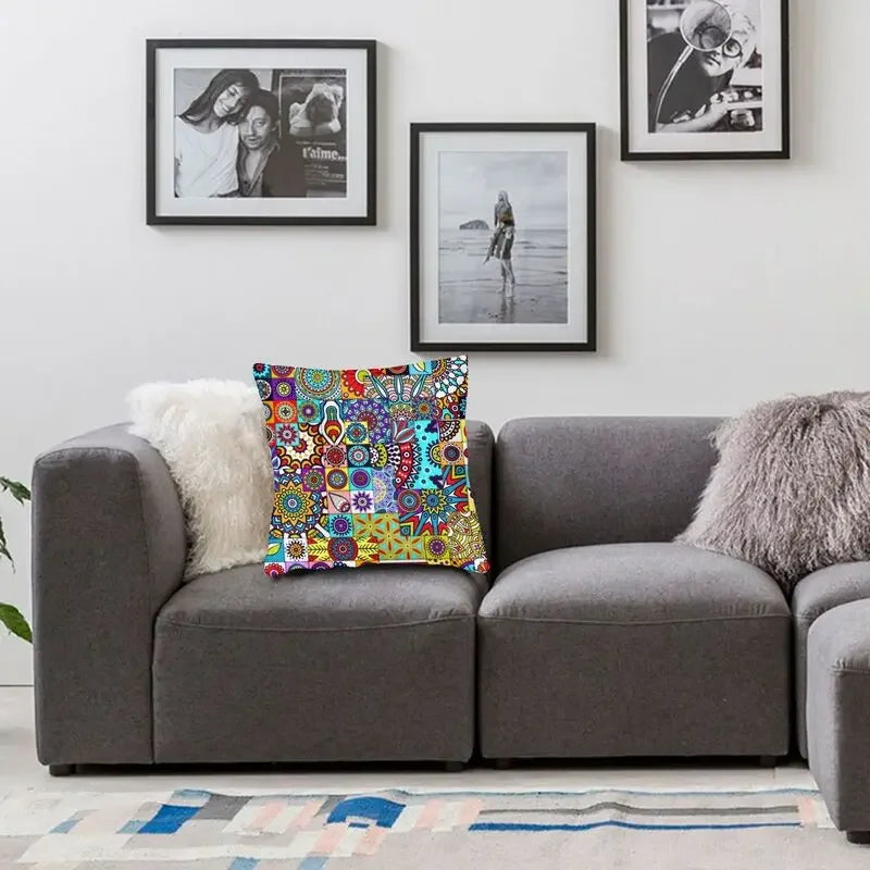 New Colorful Pattern Throw Pillowcase