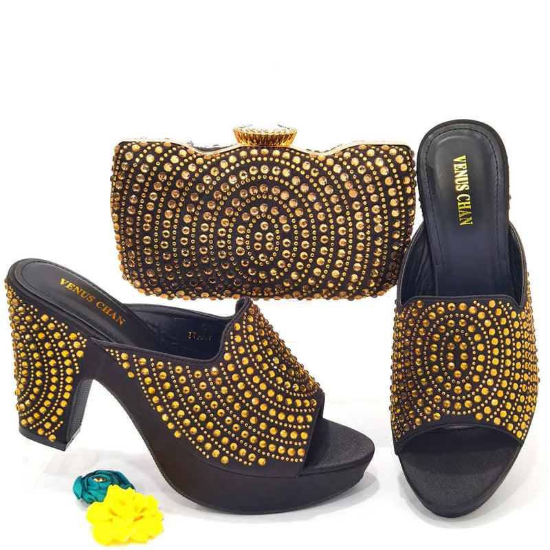 Italian Style Women Banquet Shoes And Bag