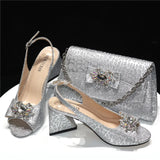 Women Mature Style Shoes Matching Bag Sets