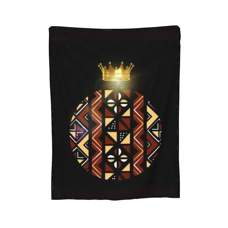 African Bogolan Mudcloth Pattern Blanket