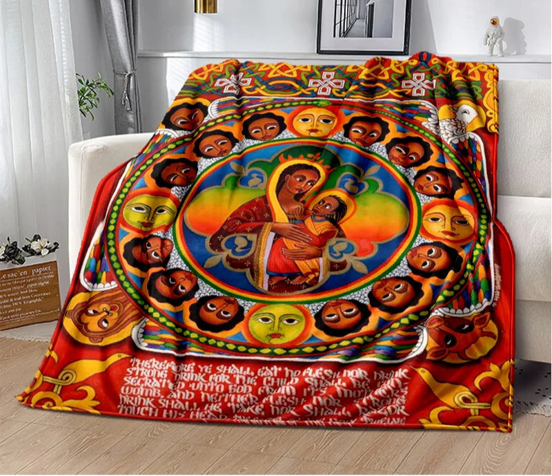 Africa Ethiopian Painting Art Cartoon Blanket