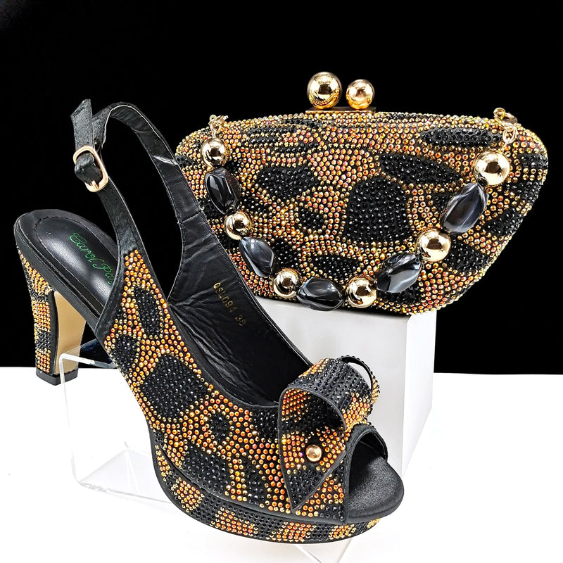 New Fashion Design African Style Banquet Shoes And Bag