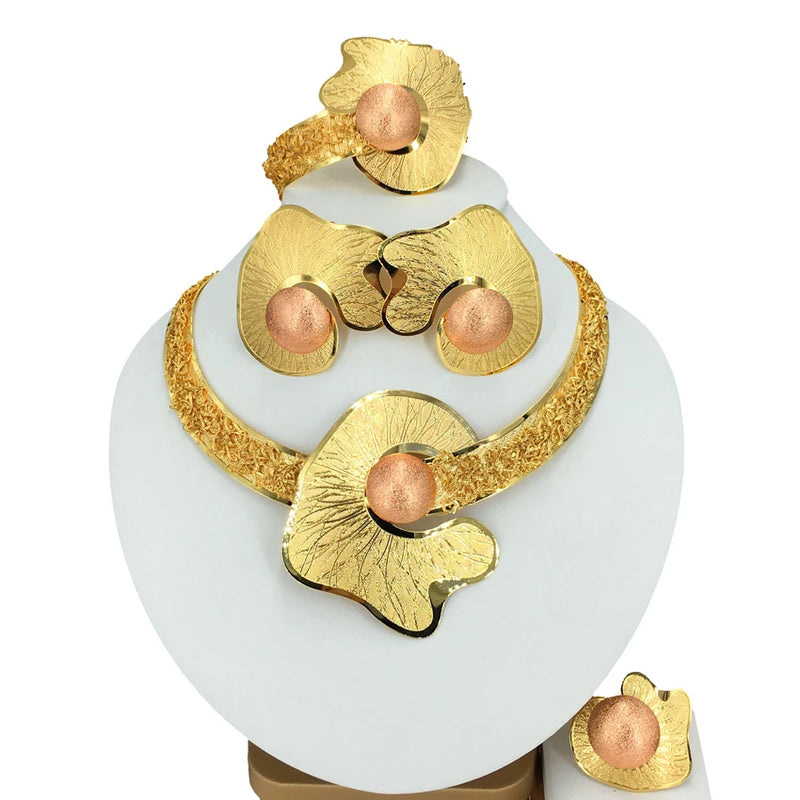 New Fashion Dubai Gold-Plated Jewelry Set