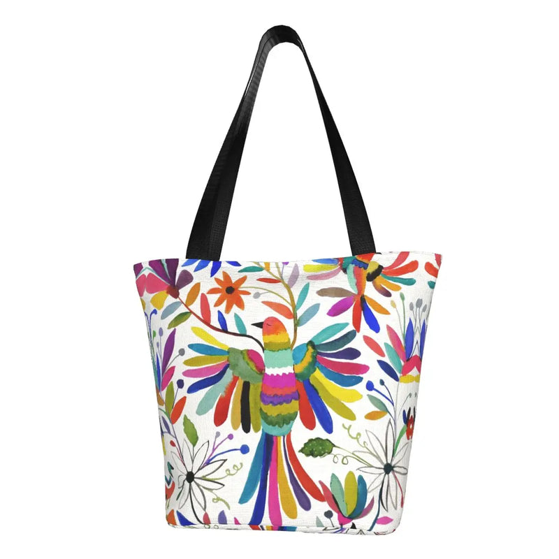 New Mexican Spanish Embroidery Flowers Tote Bags