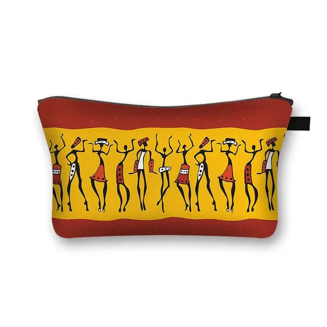 African Woman Print Cosmetic Bag