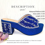 Nigeria Africa Fashion Blue High Heels Bag Set