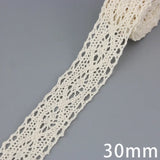 New White Beige Cotton Embroidered Lace