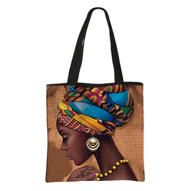 Afro Tribal Ethic Print Shopping Bag