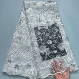 High quality French Mesh Lace Nigerian Embroidery Net Fabrics