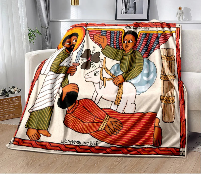 New Cartoon Africa Ethiopian Painting Art Blanket