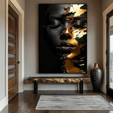 New Modern African Women Golden Canvas Art Poster