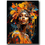 African Woman Full Round and Square DIY Diamond Art