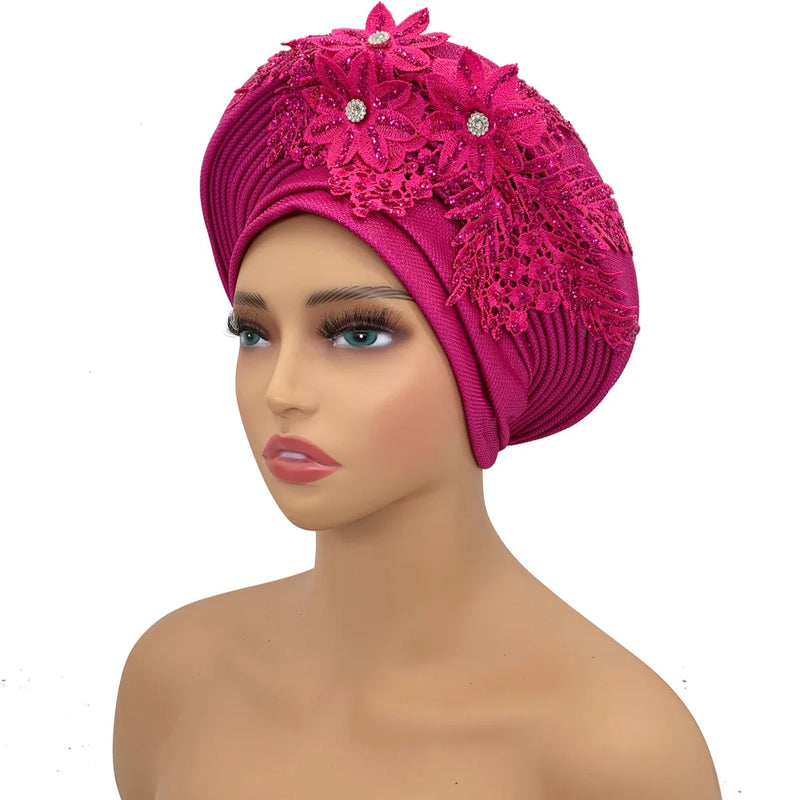 New Elegant African Autogele Women's Turban Cap