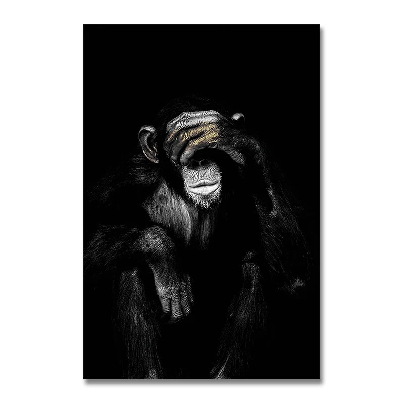 Funny Monkey HD Poster Canvas Painting Wall Art