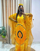 Summer Kaftan African V-neck Polyester Plus Size Long Maxi Dress