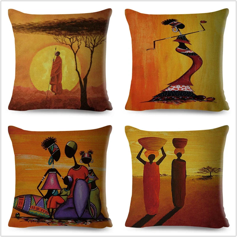 African Woman Home Decor Pillow Case