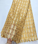 Gold Latest Nigerian Guipure Cord Lace Fabric