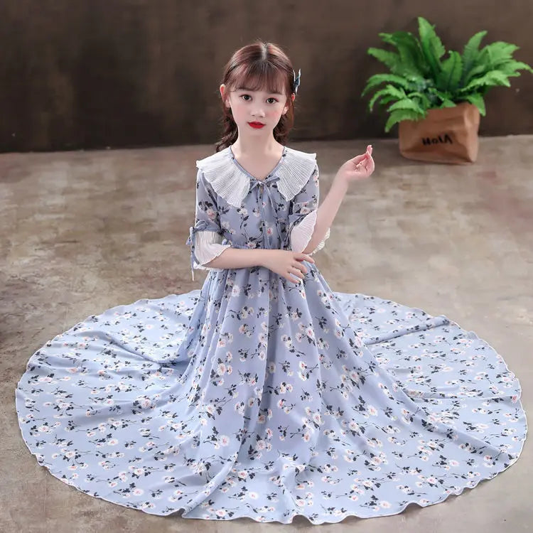 5-16Y Kids Floral Princess Party Dresses