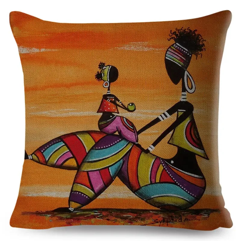 African Woman Home Decor Pillow Case